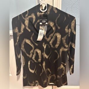 Grace Elements Black and Gold Patterned top